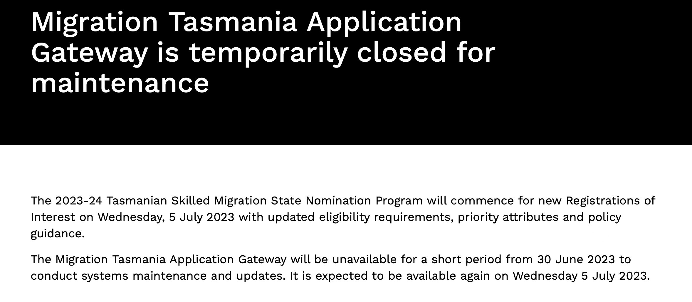 澳大利亚！塔斯马尼亚移民信息更新！